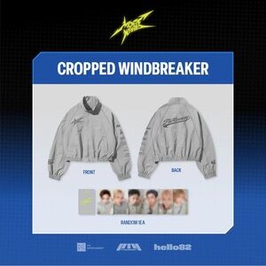 P1 Harmony Most Wanted Official Merch Gray Cropped Windbreaker